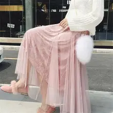 Женская одежда Новое поступление Женская весенне-осенняя плиссированная сетчатая бюст юбки Милая модная юбка для девочек 4 цвета