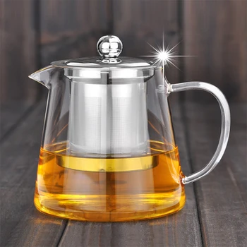 

Promotional anti - burst heat - resistant glass flower tea pot, Kung Fu red teapot, with have stainless steel filter pump teapot