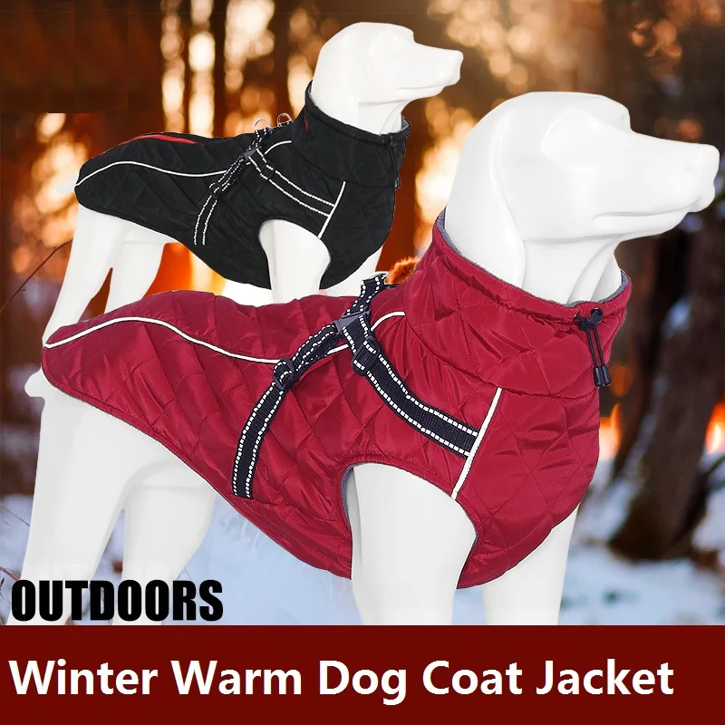 Жилетка с привязью для домашних собак Одежда ветрозащитная осень-зима ретривер Одежда для собак теплая куртка с золотистой подкладкой для больших собак костюм для животных