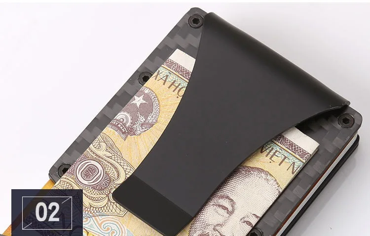 2019 новый металлический мини-зажим для денег модный бренд черный Кредитная карта ID держатель с RFID Анти-Вор мужской деловой бумажник чехол
