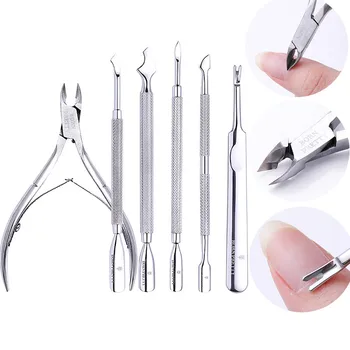 

BORN PRETTY Nail Cuticle Pusher Double Ended Stainless Steel UV Gel Polish Remover Dead Skin Remove Trimmer Pedicure Tool