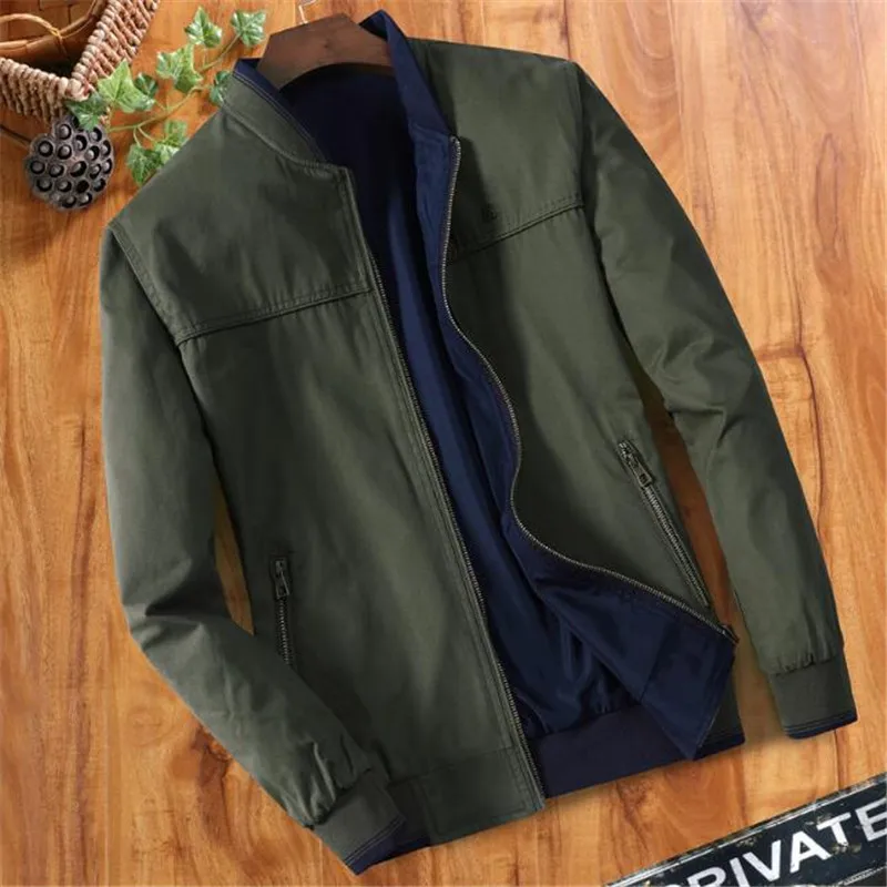 

2018 Spring and Autumn New Style Men Reversible Cotton Jacket, Male High Quality Casual Long Sleeves Army Green Jackets L-4XL