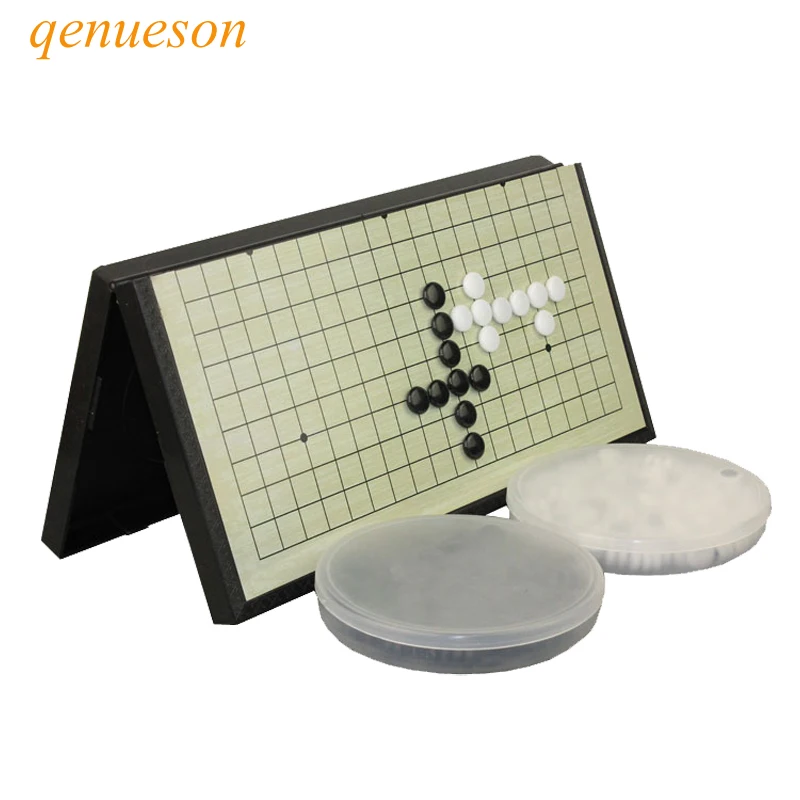 Resin Go Game Children Enlightenment Black And White Foldable Board For Chess Games Box Travel portable Chess Magnetic qenueson