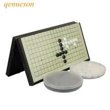 Resin Go Game Children Enlightenment Black And White Foldable Board For Chess Games Box Travel portable Chess Magnetic qenueson