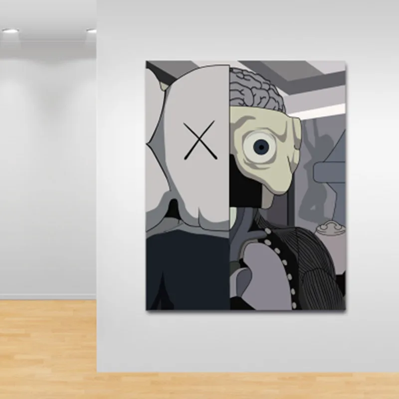 

KAWS Abstraction Cartoon Anatomy Bust Unframed Wall Paintings OriginalFake Child Bedroom Home Living Room Wall Morden Decor M899