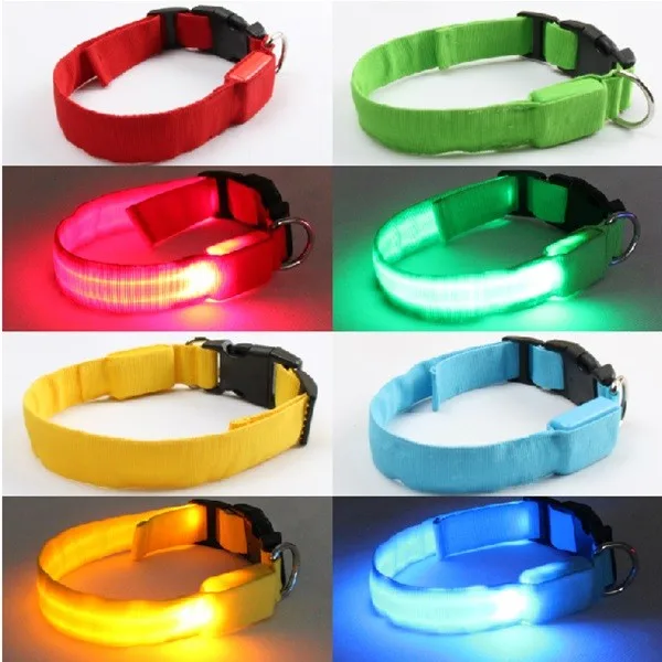 

400pcs/Lot Nylon Pet LED rein Night Safety LED Light-up Flashing Glow Dark Electric Free Shipping