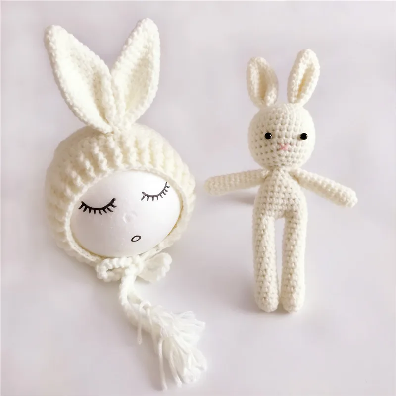 Милые костюмы с кроликом, одежда для детей, поддержка для маленьких девочек и мальчиков, вязаная шапка с кроликом, поддерживающая рамку для детей от 0 до 3 месяцев - Цвет: 4
