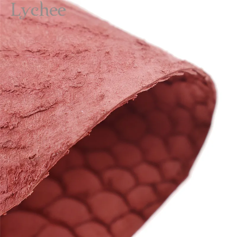 Lychee Genuine Fish Skin Leather Piece Multicolor Leahter Fabric DIY Sewing Material For Shoes Handbags