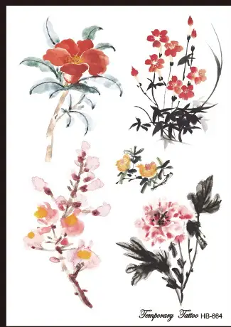 1piece Indian Arabic Fake Temporary Tattoos Stickers 3d Rose