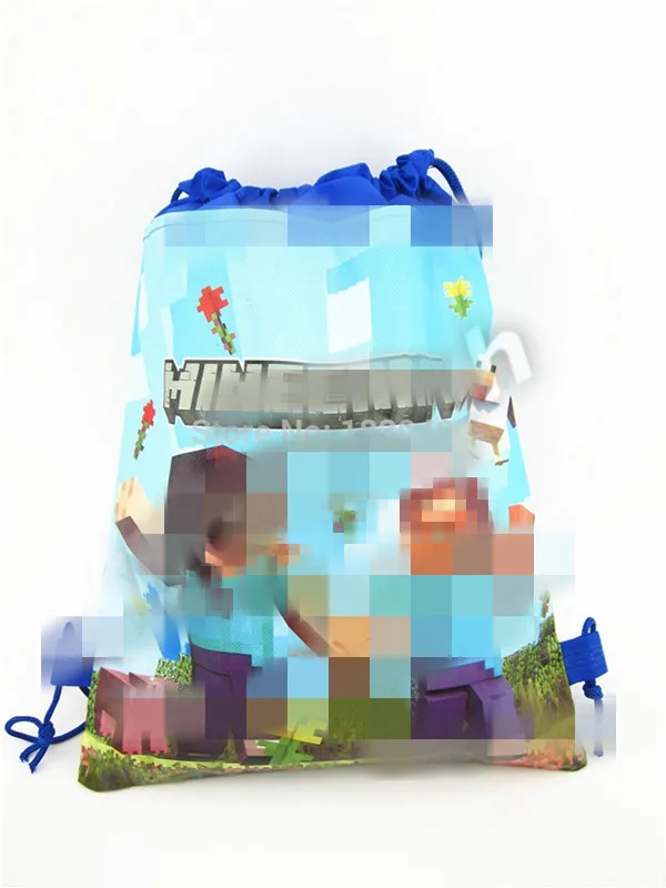 40pcs/lot 2015 cartoon Mine world Animation Series Drawstring Bag backpack Miner game children's school bag |