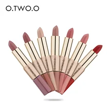O. TWO. O, 12 шт./лот, 2 в 1, матовая губная помада, макияж, водостойкая, стойкий блеск для губ, жидкая помада, 12 цветов, обнаженные губные помады