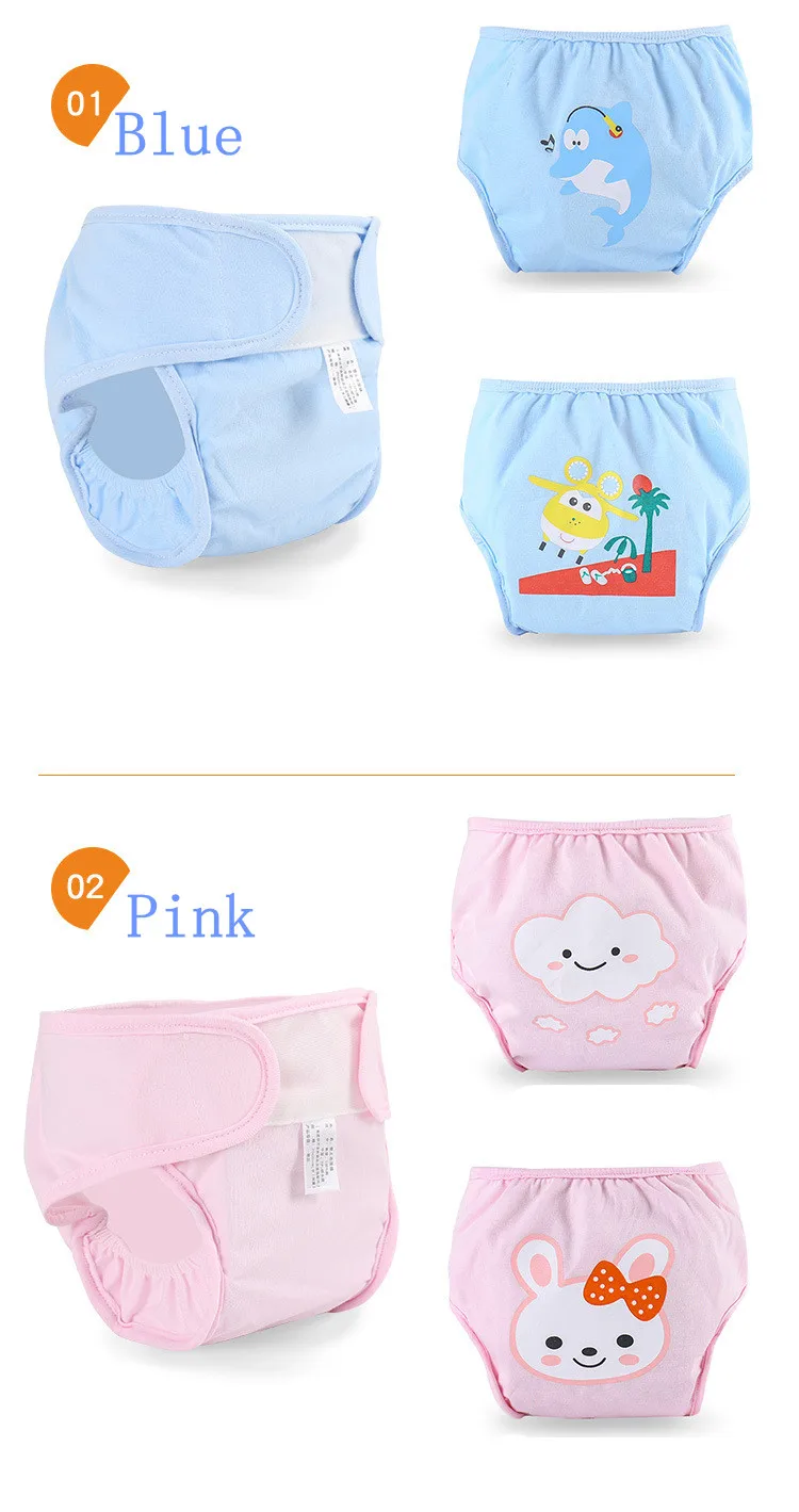 Милые детские памперсы из хлопка многоразовая полотняная пеленка Подгузники моющиеся младенческой детские подгузники карман штанишки
