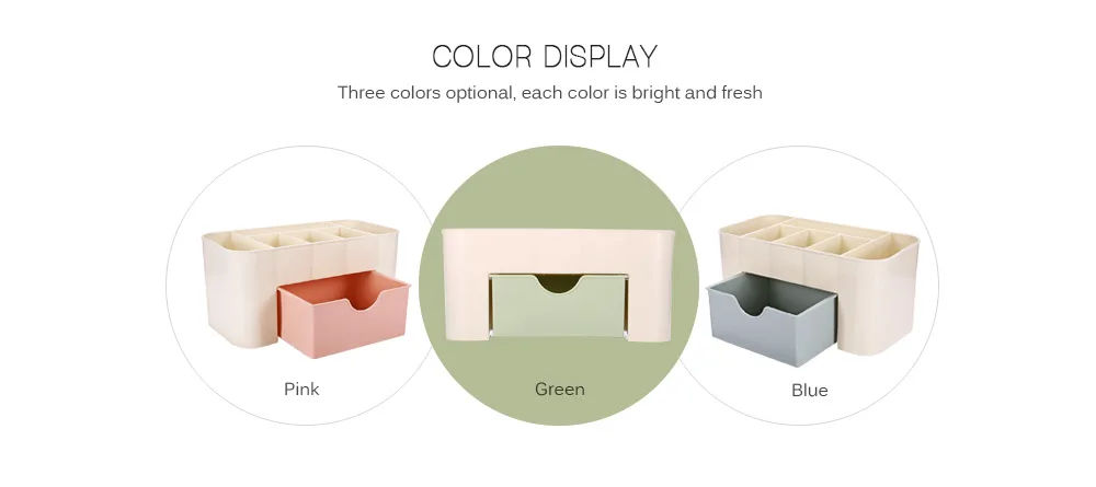 Plastic Desktop Cosmetic Storage Box Container with Drawer