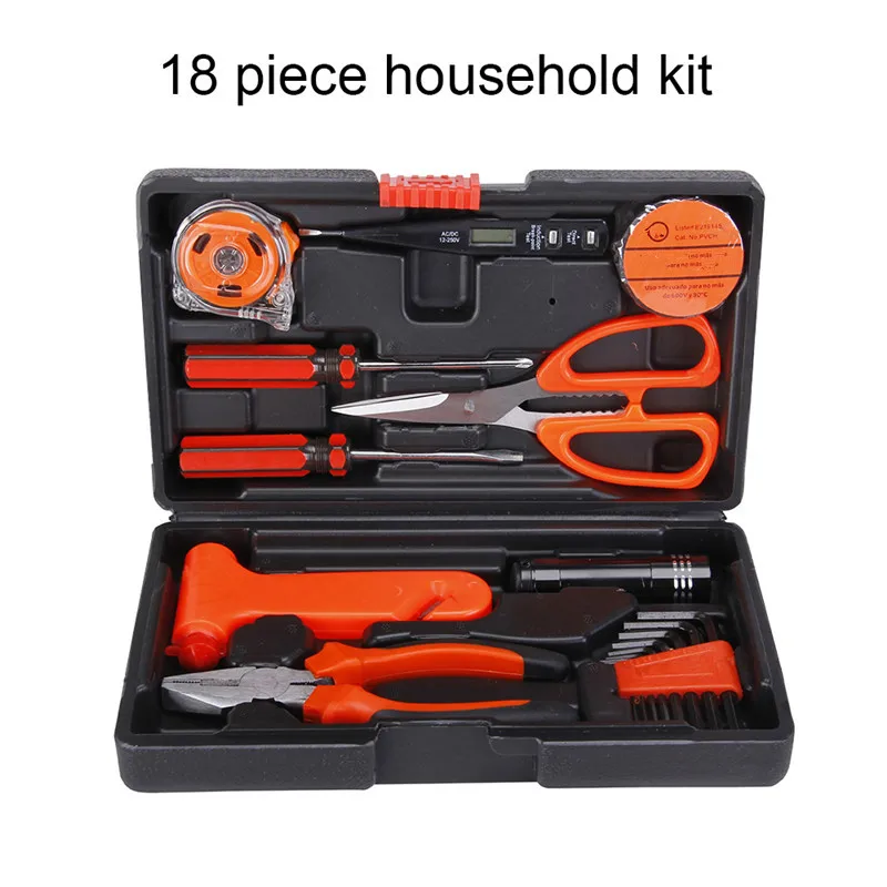 

18 in 1 Auto Repair Tool Set Household Hand Tool Kit Screwdriver Scissors Hammer Wire