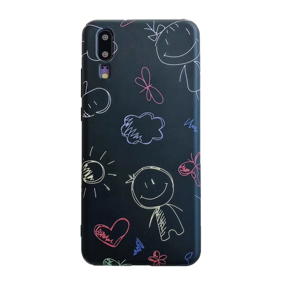 

For huawei nova 3 P20 pro mate 10 pro case cover fashion cartoon Graffiti relief painted soft silicon protective phone bag shell