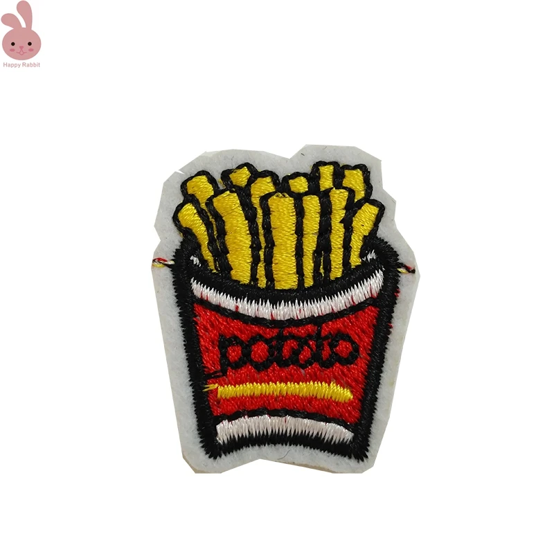 French fries patch Embroidered Patch Iron On Sewing Applique for Jacket Clothes Badge Stickers DIY Apparel Accessories 4*3.2cm | Дом и сад