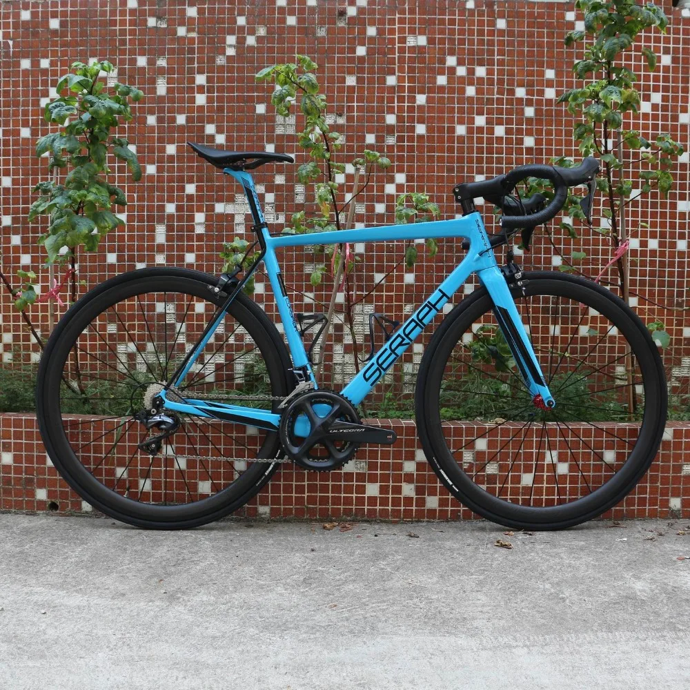 SERAPH superlight bule complete bike SHIMAO 8000 groupset with 22 speed 700*25C tire complete carbon road bicycle FM686