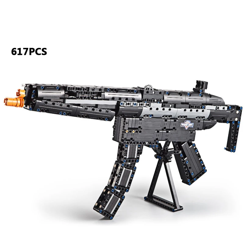 Прохладный современной военной H & K MP5 Rubberband пулемет building block Модель Кирпичи сборочные игрушки коллекции для мальчиков подарки