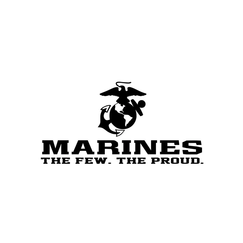 YJZT 15,4 см* 7,9 см USMC MARINES немногие горды виниловая наклейка на машину стикер черный/серебристый C3-0093 - Название цвета: Черный