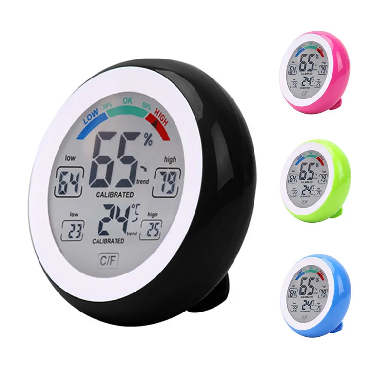 

Multifunctional Digital Thermometer Hygrometer Temperature Gauge Humidity Meter Wall Max Min Value Trend Display C/funit 4 Color