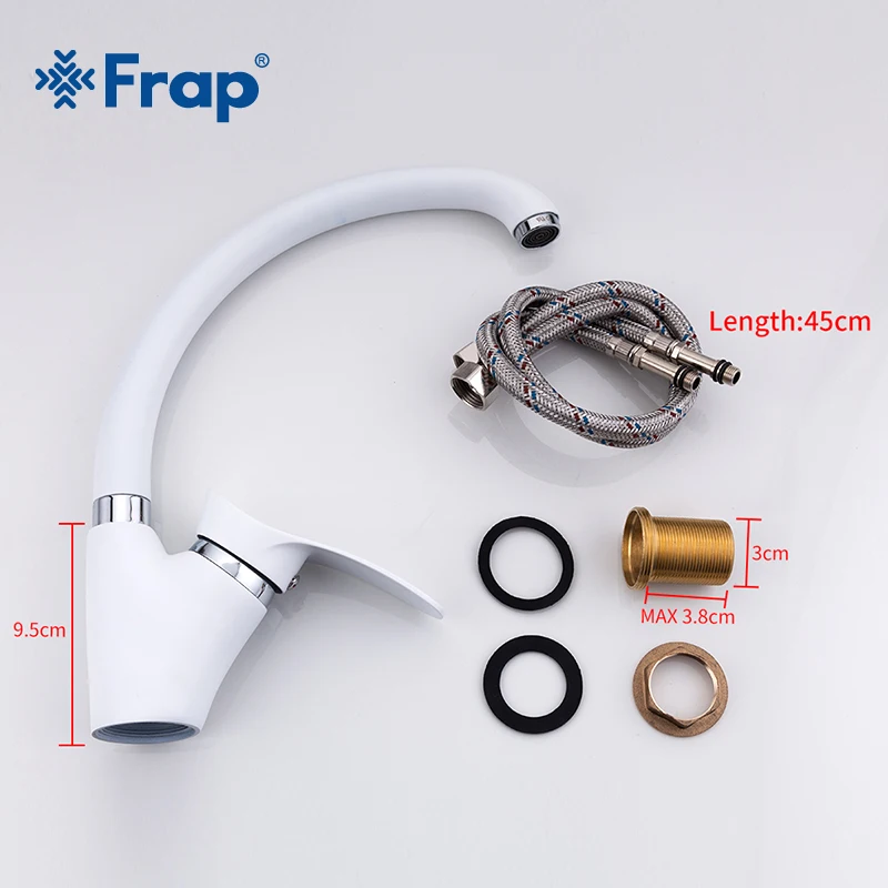 FRAP Solid Kitchen Mixer Cold and Hot flexible Kitchen Tap Single lever Hole Water Tap Kitchen Faucet Torneira Cozinha F4101-13