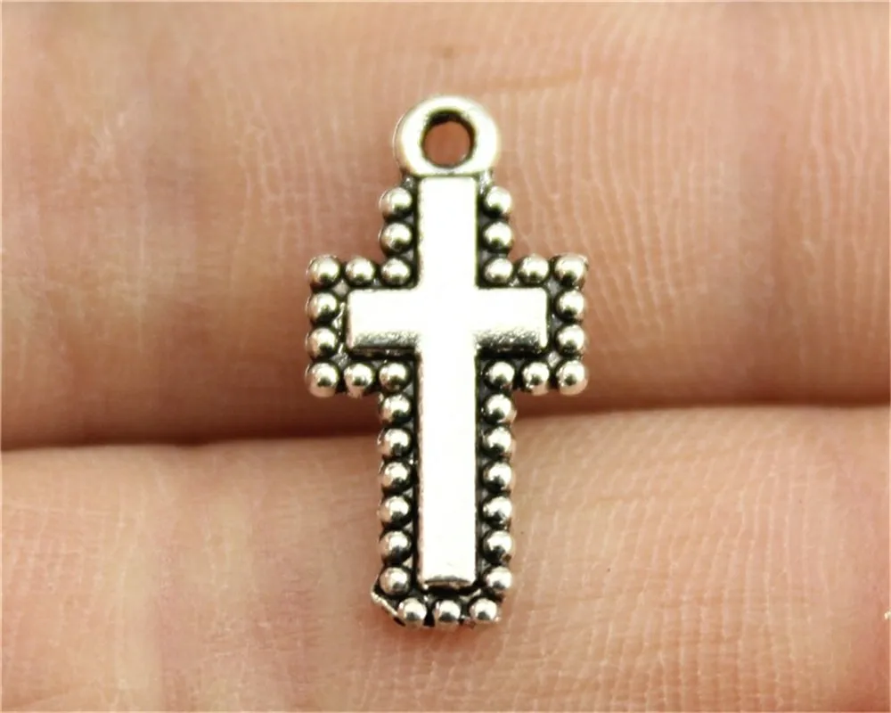 WYSIWYG 20pcs 20x10mm Small Cross Charm Mini Cross Charms Diy Cross