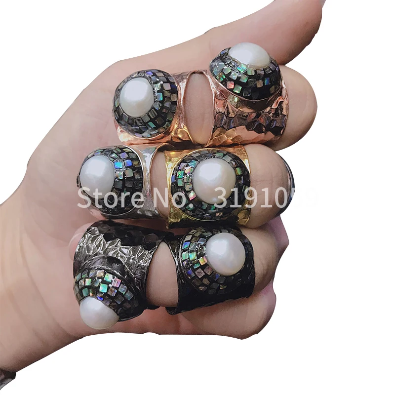 Estilo de Estilo Retro com Anel de Personalidade Simples e Grande Anel de Pérola Novo 2021 1 High Quality Joias e Acessórios