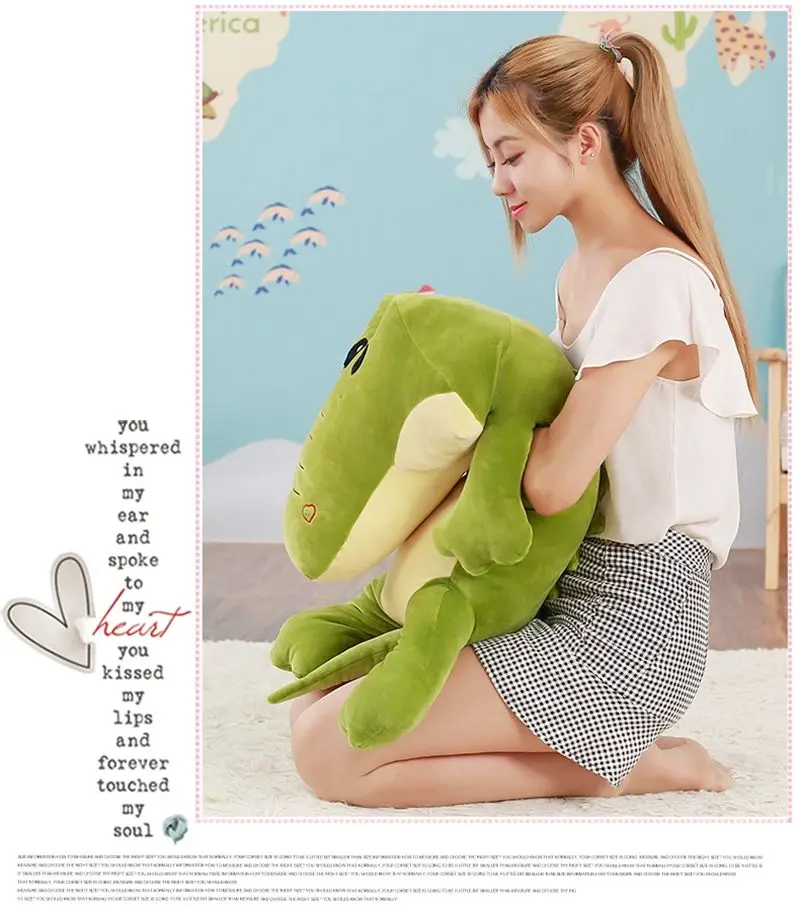 Dorimytrader 2018 Cuddly Soft Animal Crocodile Plush Pillow Stuffed Cartoon Lying Alligator Toy Doll 90cm 110cm DY61983 (12)