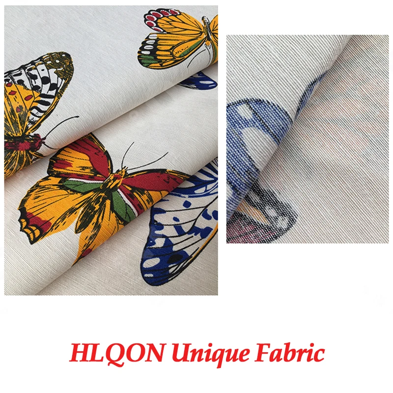 Хлопок сатин стрейч Французская ткань с бабочками для шитья женская одежда обивка ткани свадебное платье
