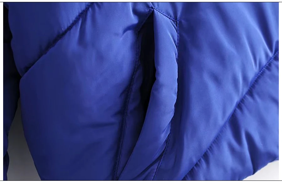 UGREVZ, зимнее женское пальто,, Свободное пальто, большой воротник с лацканами, боковая шнуровка, ассиметричное, толстое хлопковое пальто, синяя теплая верхняя одежда