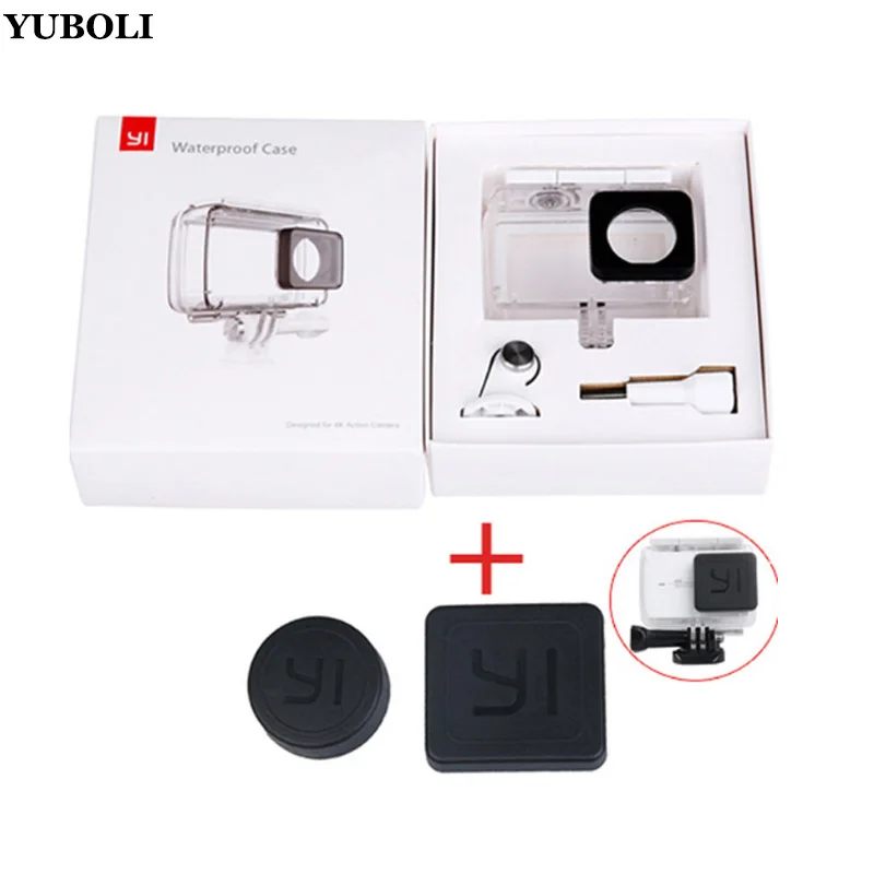 

For original Xiaomi YI 4K Waterproof Case Diving housing +lens cap housing lens cover for Xiaomi YI 4K Action Camera 2