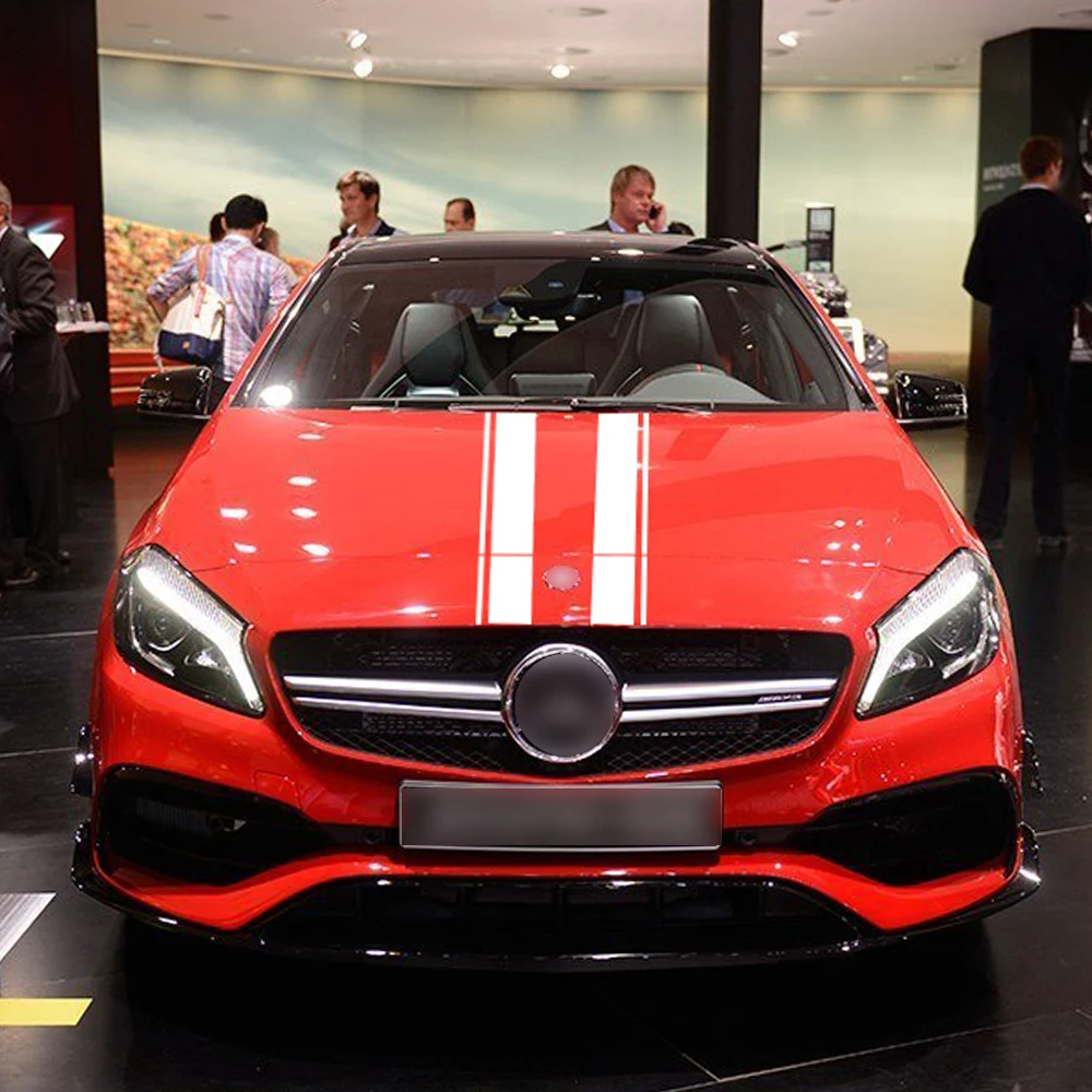 Auto Haube Motorhaube Streifen Grafik Aufkleber Aufkleber Fur Mercedes Benz A C E Gla Cla45 W176 C117 W204 W205 C63 Coupe Amg Zubehor Stripe Sticker Cla 45 Amgstickers A Aliexpress