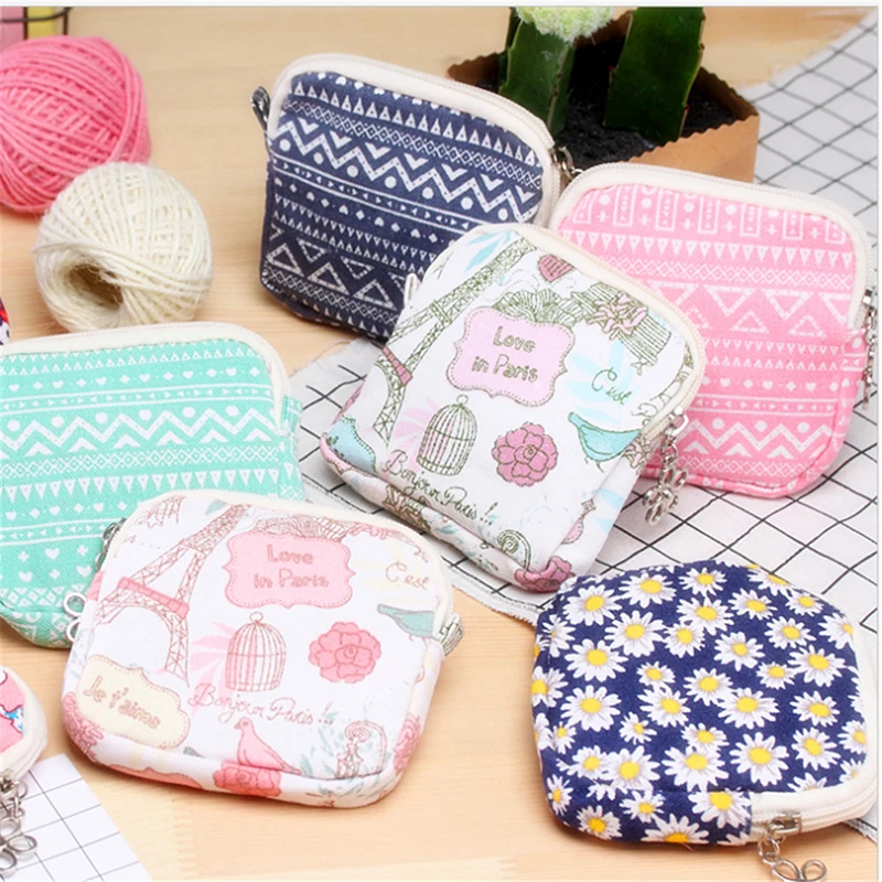 

2019 Hot Sale Korean Version Lovely Women Girl Cute Sanitary Pad Organizer Cosmetic Pouch Case Sanitary Napkin Bag Opbergtas