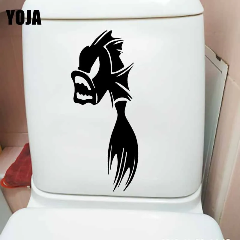 YOJA 9.9X23.6CM рыбы Piranha Монстр сиденье для унитаза наклейки на стены Стикеры домашний