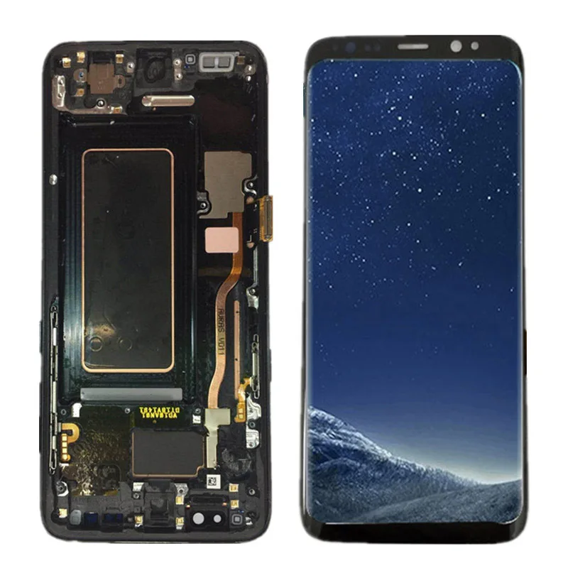 

ORIGINAL 5.8'' SUPER AMOLED LCD with Frame for SAMSUNG GALAXY S8 Display G950 G950F Touch Screen Digitizer Replacement+tool