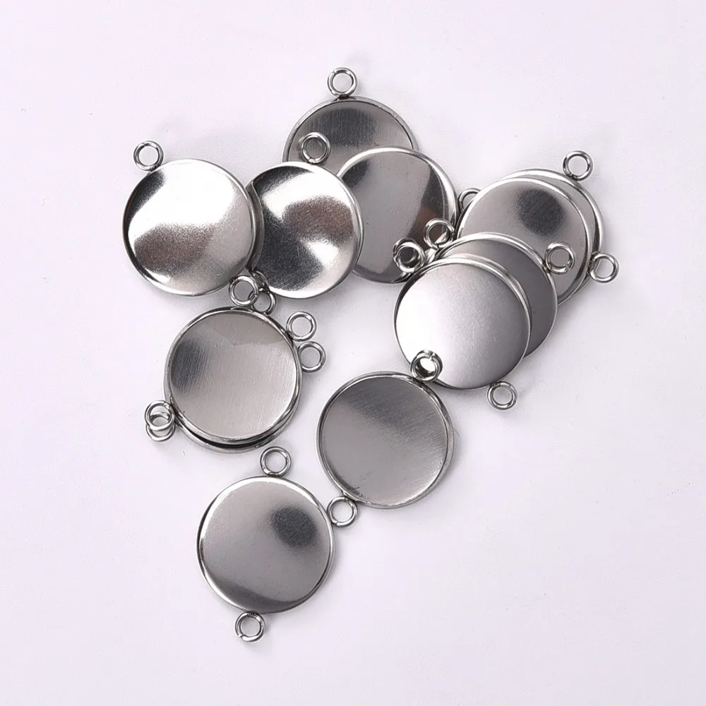 16mm Stainless Steel Connector Setting Cabochon Base Cameo Bezel (3)