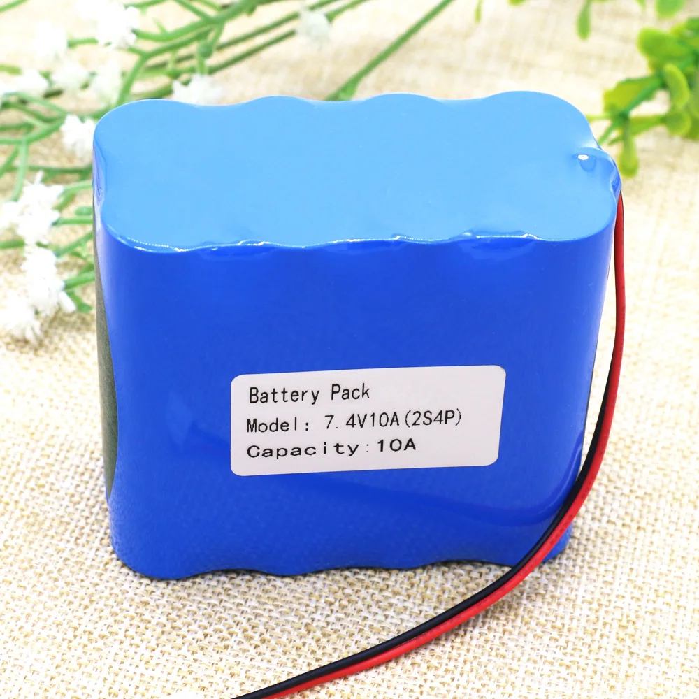 KLUOSI 2S4P 7,4 V/8,4 V 10000mAh аккумулятор 18650 Аккумулятор 10Ah аккумуляторная батарея для велосипедных фар/CCTV/камеры/Электрический