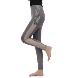 Фитнес Esportivos леггинсы для Для женщин кружева шить эластичные леггинсы esportive брюки узкие для Для женщин LG23