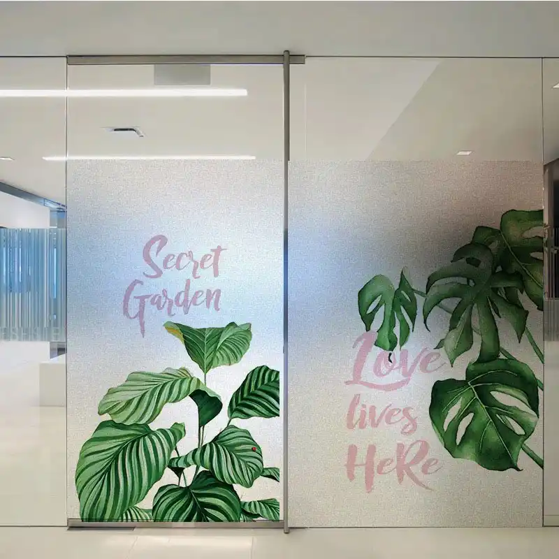 European Rain Forest Leaves Window Glass Film Sticker Custom Self Adhesive Static Cling Privacy Bathroom Office Home Decorative Decorative Films Aliexpress