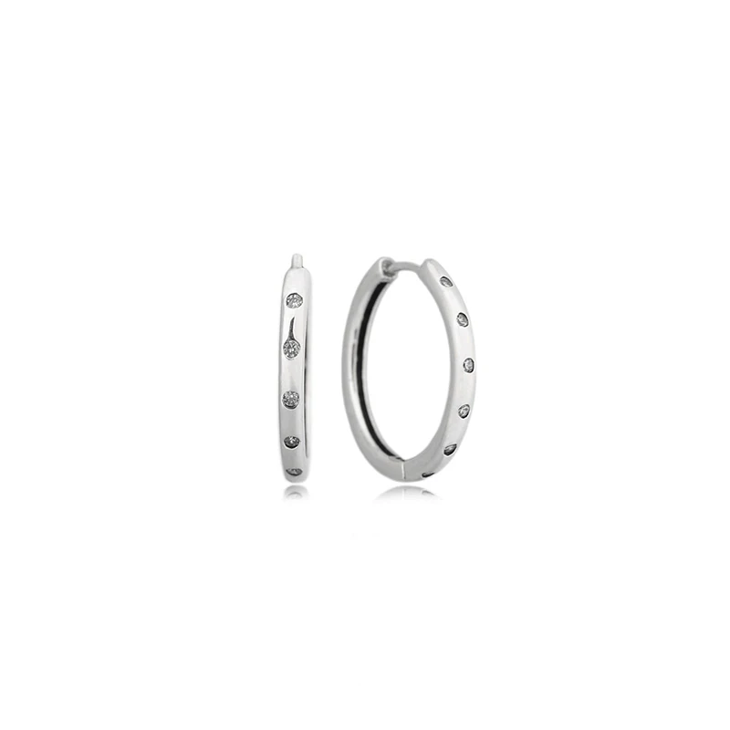 

925 Sterling Silver Stud Earrings Diy Women Crystal Ear Clip For Women Wedding Jewelry HER341