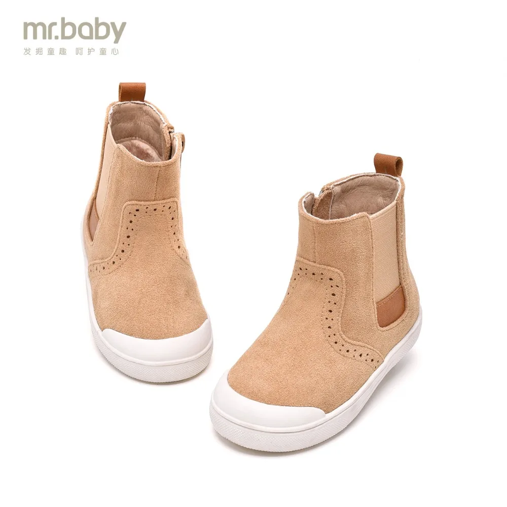 Goedkoop Mr. baby Originele kinderen schoenen 2018 Nieuwe Winter Holle Gecontracteerd Mode Knappe Kinderen Chelsea laarzen