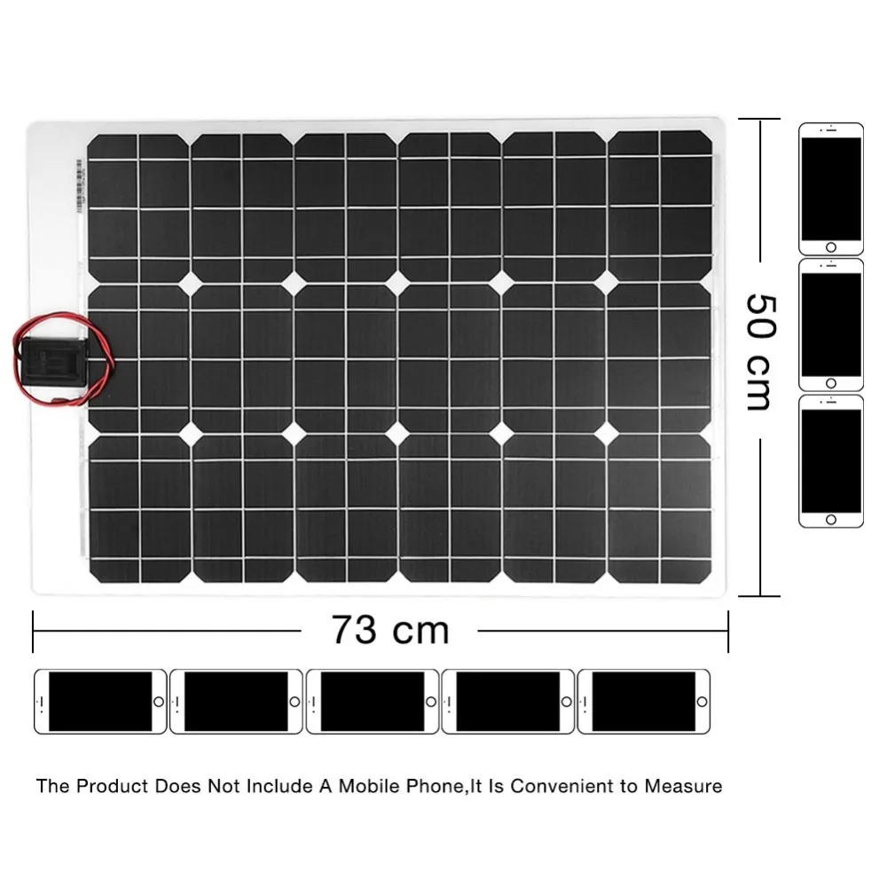 

Dokio 18V 50w Solar Panel Flexible Foldble Solar Sets Kits Charge Outdoor Solar Panels For camping/Boats/Home For car 12V charge
