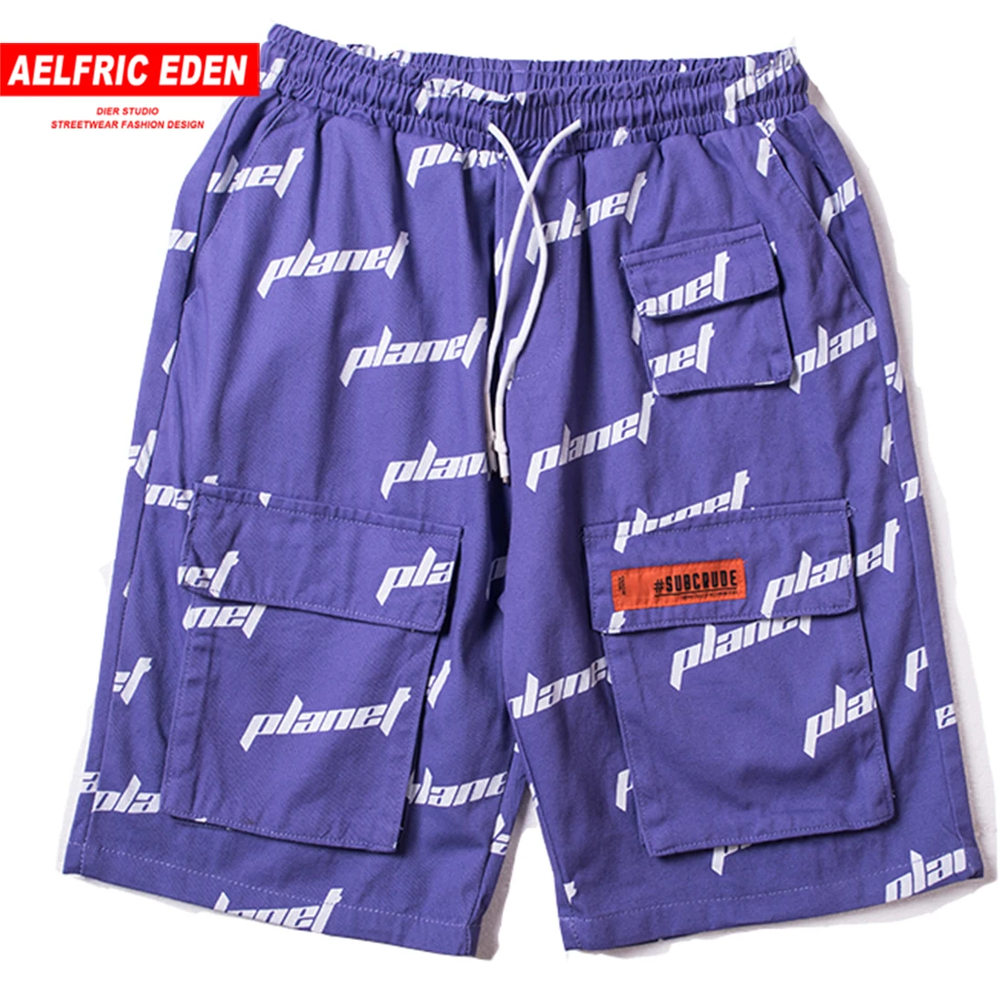 

Aelfric Eden Letter Full Print Fashion Short Jogger 2019 Hip Hop Shorts Summer Casual Streetwear Drawstring Cargo Knee Length