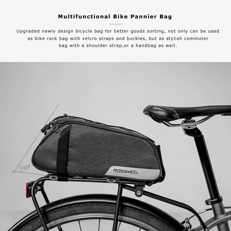 Top FLGT-ROSWHEEL 2018 New 141465 Mountain Road Bicycle Cycling Rear Seat Rack Trunk Bag 2
