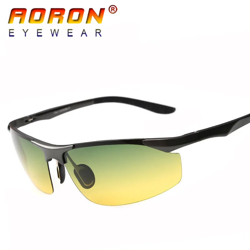 

Aoron Aluminum Magnesium Alloy Men Brand Polarized Driving Sunglasses Glasses Day and Night Vision Goggles