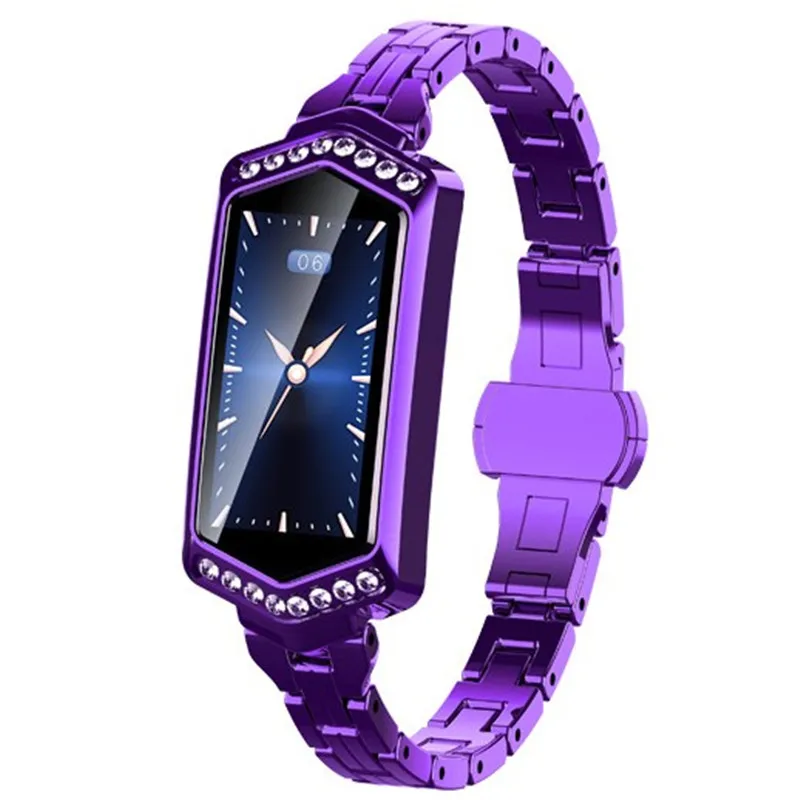 Женские Смарт-часы с бриллиантами, браслет с шагомером для измерения артериального давления, фитнес-браслет, женские водонепроницаемые Смарт-часы с физиологическим циклом