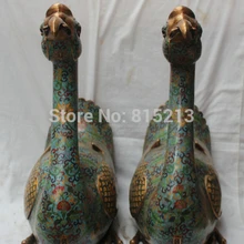 Bi001337 1" Китай Династия Китайский Дворец Бронзовый Перегородчатой Эмали Лебедь Лебедь Статуя Пара