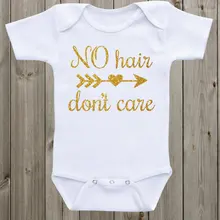 Пользовательские нет волос не Средства ухода за мотоциклом блеск Детская Детское Боди Onepiece комбинезон приходя Домой Малышей Рубашка День рождения сувениры