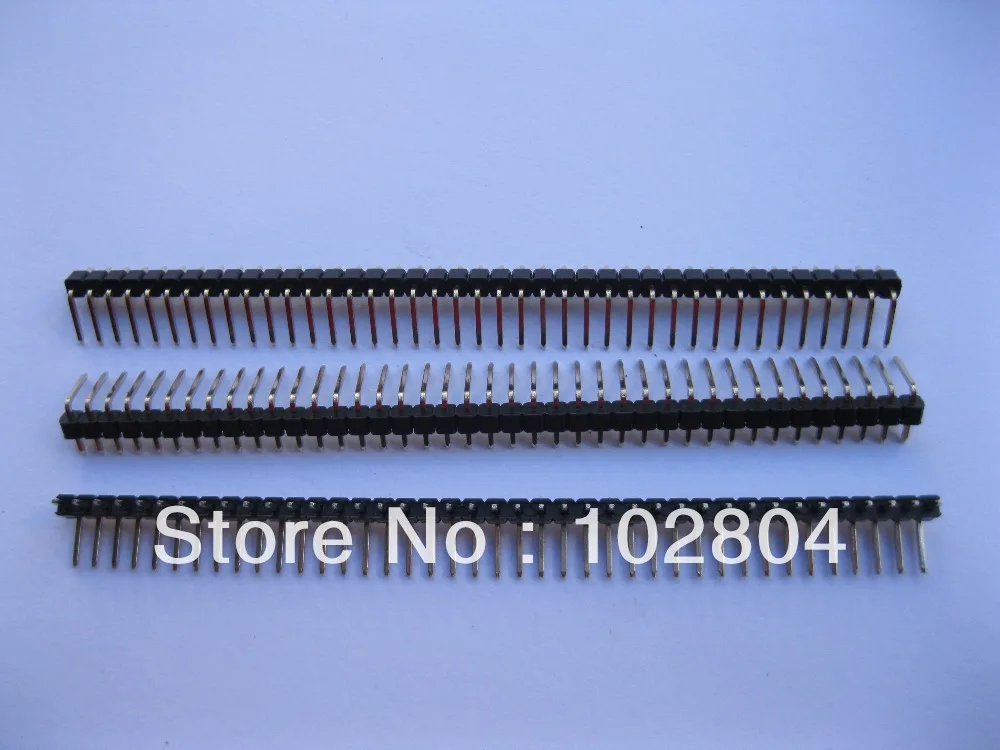 

10 pcs 2.54mm 1x40 40pin Angle Breakable Pin Header Male Single Row Strip