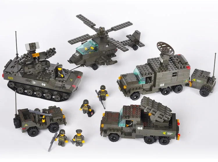 

Sluban B7000 Heavy tank helicopters air defense system 3D Construction Plastic Model Building Blocks Bricks Compatible With Lego